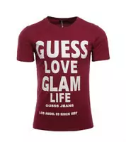 discount t-shirt guess hommes 2013 usa ss0027 rouge